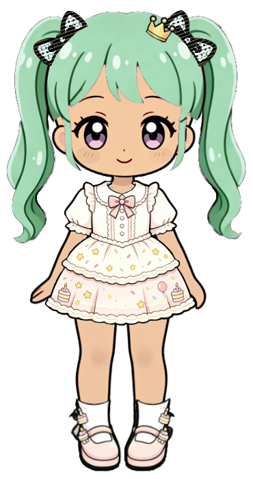 Pastel Dress character look — second dress-up outfit demo