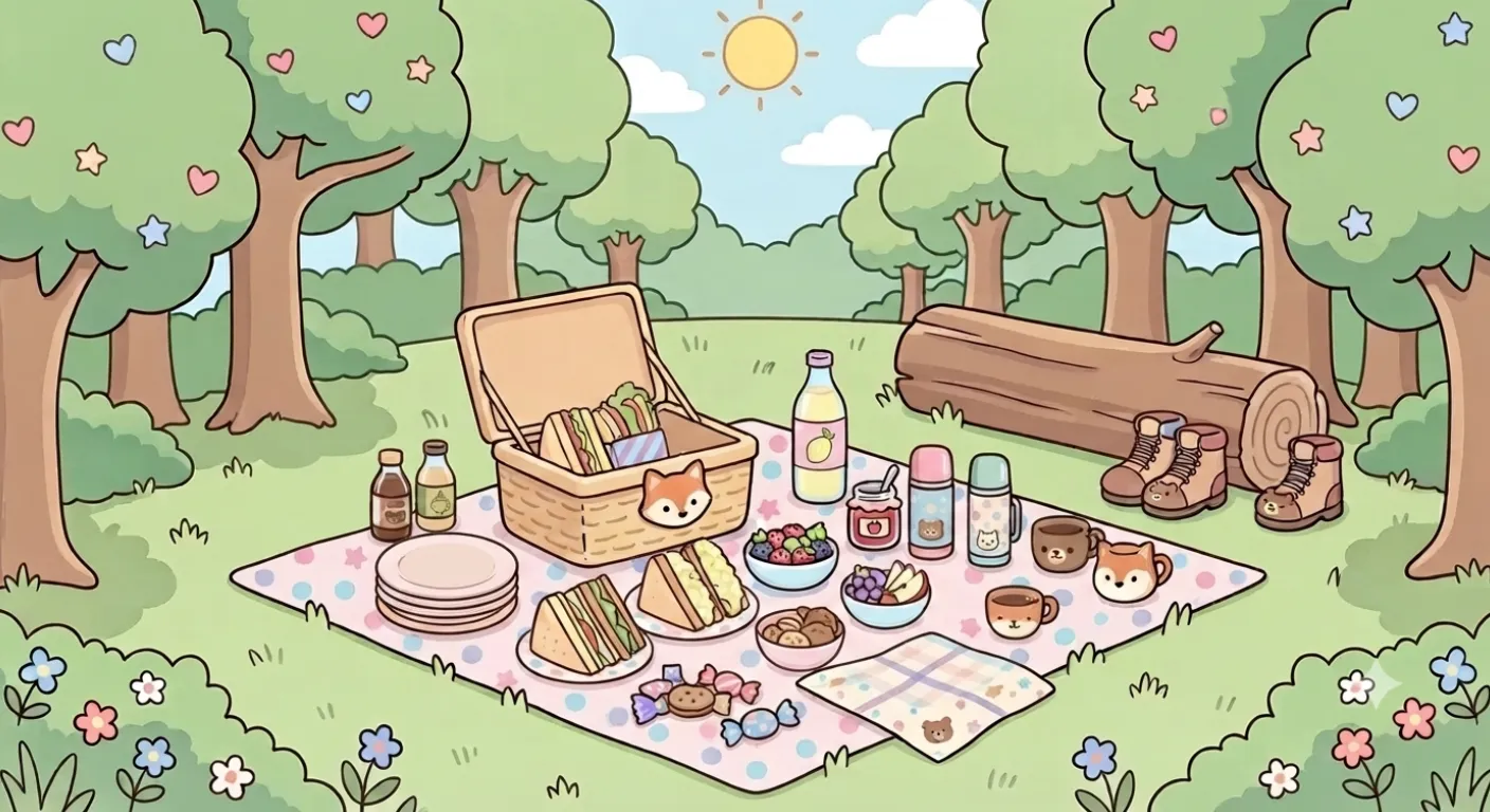 Forest scene in Pastel Dress